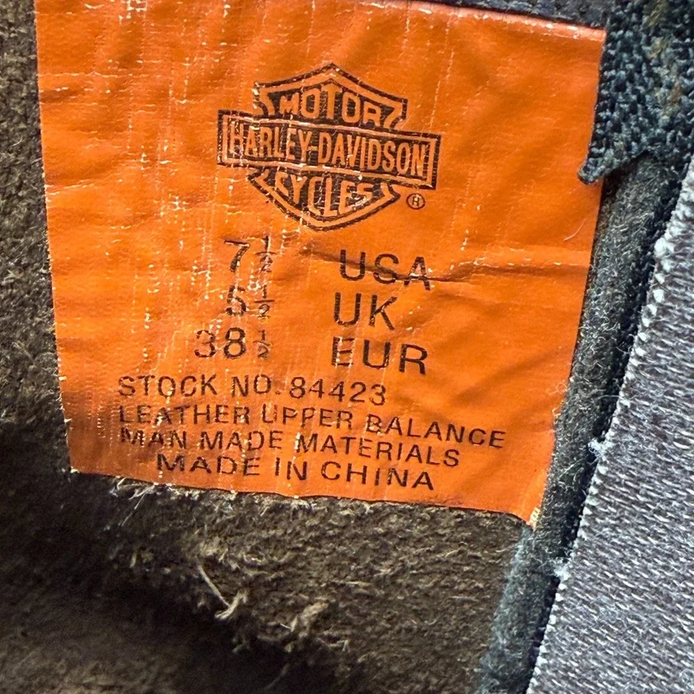 Harley Davidson Harness Womens Boots 7.5 Brown Leather Square Toe Biker Zip - Picture 11 of 11